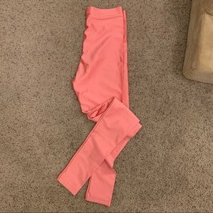American Apparel coral pink Flamingo 80s spandex style high waisted Leggings